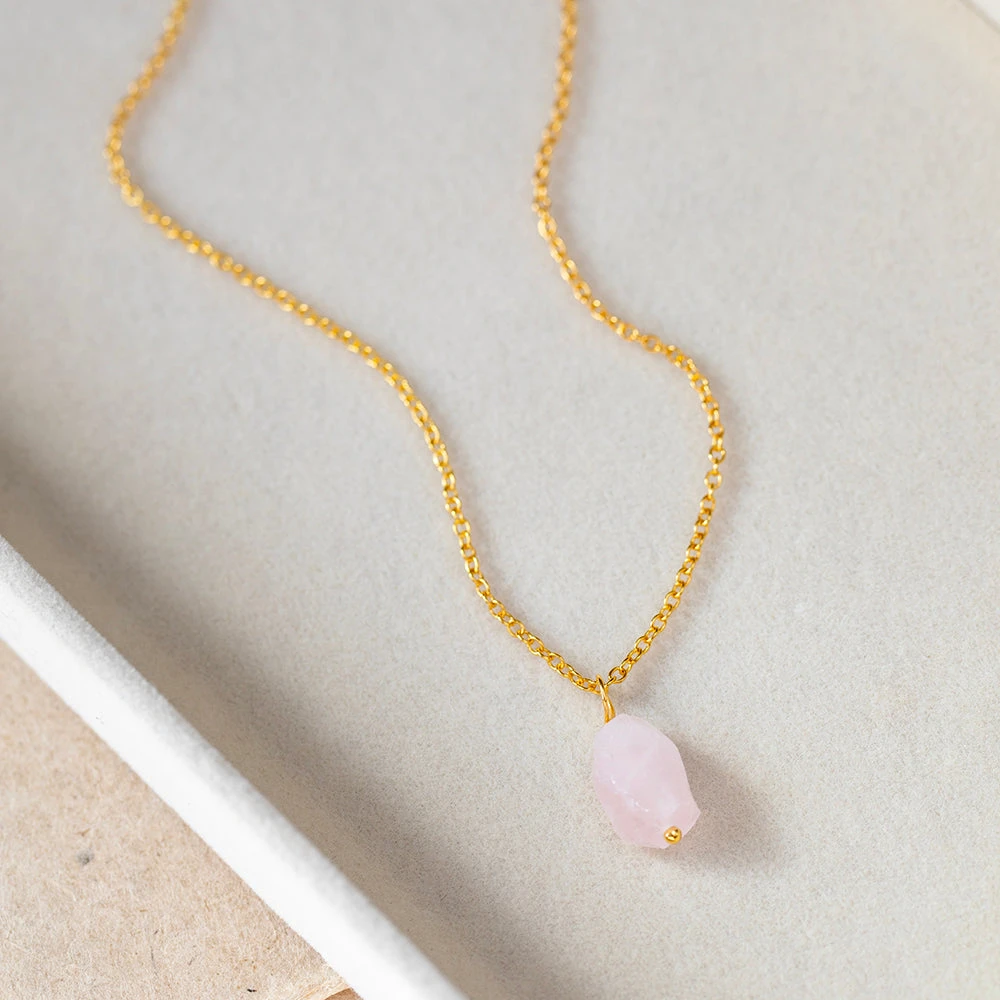 Raw Rose Quartz Pendant Necklace – Healing Crystal Jewellery For Self-Love(Rose Quartz Necklace You Are Held) 2 Raw Rose Quartz Pendant Necklace – Healing Crystal Jewellery For Self-Love(Rose Quartz Necklace You Are Held) - Image 2