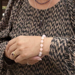 Rose Quartz Gemstone Bracelet – 8mm Healing Crystal For Love & Self-Care(Rose Quartz Gemstone Bracelet 8mm) -Djuna Jewelry Store rose quartz 8mm model