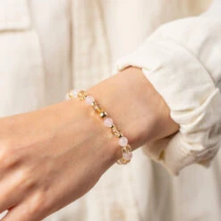 6mm Rose Quartz And Citrine Bracelet – Healing Crystals For Positivity & Confidence(Rose Quartz And Citrine Gemstone Bracelet 6mm Beads) 5 6mm Rose Quartz And Citrine Bracelet – Healing Crystals For Positivity & Confidence(Rose Quartz And Citrine Gemstone Bracelet 6mm Beads) -Djuna Jewelry Store rose quartz citrine bracelet