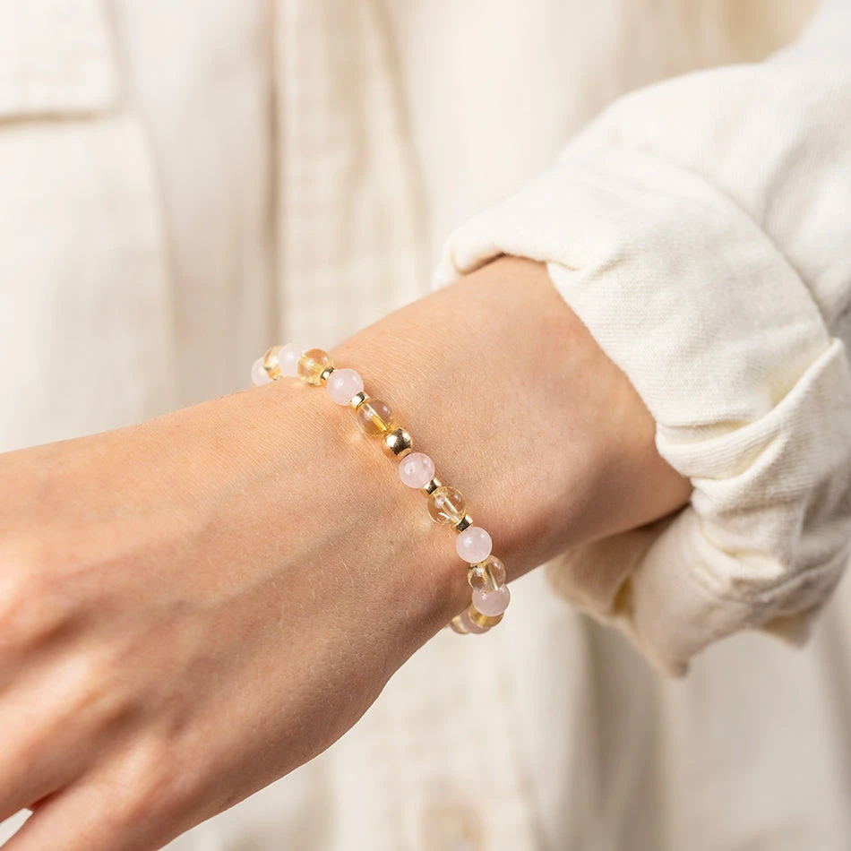 6mm Rose Quartz And Citrine Bracelet – Healing Crystals For Positivity & Confidence(Rose Quartz And Citrine Gemstone Bracelet 6mm Beads) 3 6mm Rose Quartz And Citrine Bracelet – Healing Crystals For Positivity & Confidence(Rose Quartz And Citrine Gemstone Bracelet 6mm Beads) - Image 3