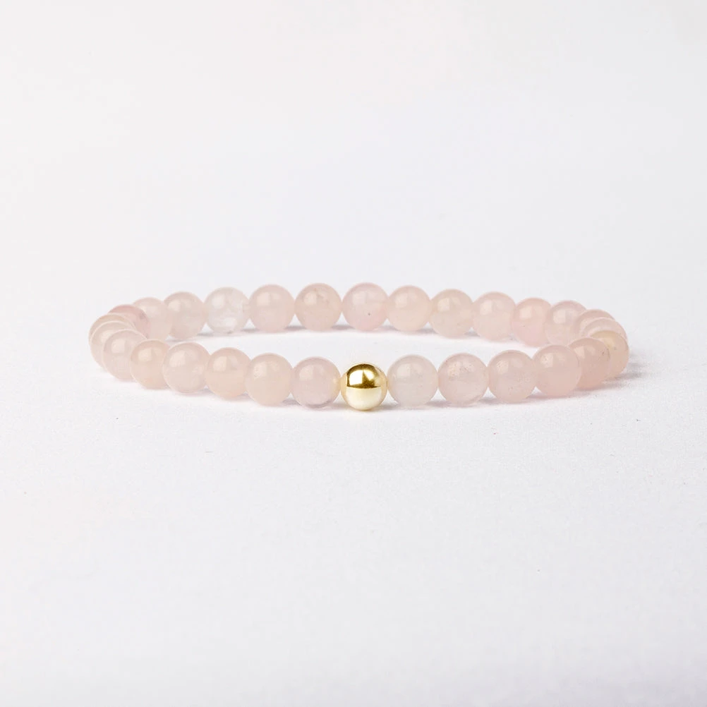 Rose Quartz Beaded Bracelet – Essential 6mm Gemstone Healing Crystal Jewellery(Rose Quartz Essential Bracelet 6mm) 1 Rose Quartz Beaded Bracelet – Essential 6mm Gemstone Healing Crystal Jewellery(Rose Quartz Essential Bracelet 6mm)