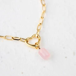 Listen To Your Heart - Rose Quartz Necklace(Listen To Your Heart Rose Quart Necklace) 10 Listen To Your Heart - Rose Quartz Necklace(Listen To Your Heart Rose Quart Necklace) -Djuna Jewelry Store rose quartz macro