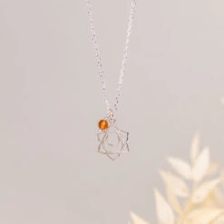 Sacral Chakra Necklace - Carnelian Crystal Charm(Solar Plexus Chakra Necklace With Carnelian Charm)