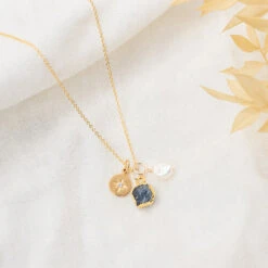 Sapphire North Star Charm Necklace (September Birthstone)(Sapphire North Star Charm Necklace September Birthstone)
