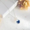 Teardrop Sapphire Gemstone Necklace - Sterling Silver(Teardrop Sapphire Necklace Sterling Silver)