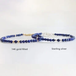Lapis Lazuli Libra Birthstone Bracelet – Dainty Faceted Beads, Handmade Jewellery(Lapis Lazuli Dainty Bracelet) 5 Lapis Lazuli Libra Birthstone Bracelet – Dainty Faceted Beads, Handmade Jewellery(Lapis Lazuli Dainty Bracelet) -Djuna Jewelry Store september lapis lazuli 3
