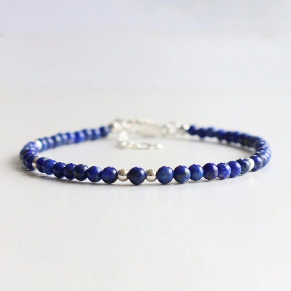 Lapis Lazuli Libra Birthstone Bracelet – Dainty Faceted Beads, Handmade Jewellery(Lapis Lazuli Dainty Bracelet) 1 Lapis Lazuli Libra Birthstone Bracelet – Dainty Faceted Beads, Handmade Jewellery(Lapis Lazuli Dainty Bracelet)