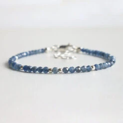 Sapphire Birthstone Bracelet β Dainty Faceted Beads, Handmade Jewellery(Sapphire Dainty Bracelet)