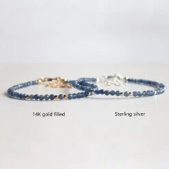 Sapphire Birthstone Bracelet – Dainty Faceted Beads, Handmade Jewellery(Sapphire Dainty Bracelet) 5 Sapphire Birthstone Bracelet – Dainty Faceted Beads, Handmade Jewellery(Sapphire Dainty Bracelet) -Djuna Jewelry Store september sapphire 2