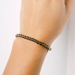 Smoky Quartz Gemstone Bracelet – 4mm Beads With Sterling Silver Accent(Smokey Quartz) 8 Smoky Quartz Gemstone Bracelet – 4mm Beads With Sterling Silver Accent(Smokey Quartz) -Djuna Jewelry Store smoky quartz add 1