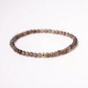 Smoky Quartz Gemstone Bracelet – 4mm Beads With Sterling Silver Accent(Smokey Quartz)