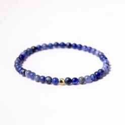 Sodalite Gemstone Bracelet 4mm(Sodalite Gemstone Bracelet 4mm) -Djuna Jewelry Store sodalite 4mm gold bracelet