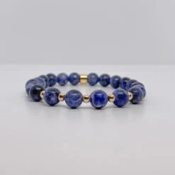 Sodalite Gemstone Bracelet – 8mm Healing Crystal For Focus & Communication(Sodalite Gemstone Bracelet 2 8mm)