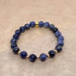Sodalite Gemstone Bracelet – 8mm Healing Crystal For Focus & Communication(Sodalite Gemstone Bracelet 2 8mm) -Djuna Jewelry Store sodalite 8mm bracelet 3