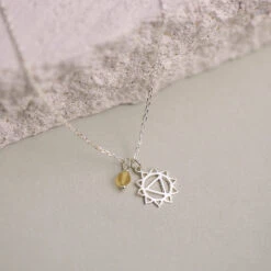 Solar Plexus Chakra Necklace - Citrine Crystal Charm(Solar Plexus Chakra Necklace With Citrine Charm)