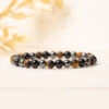 Triple Protection Gemstone Bracelet 6mm With Tiger's Eye, Hematite And Obsidian(Triple Protection Gemstone Bracelet 6mm)
