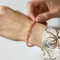 Sunstone Gemstone Bracelet 4mm(Sunstone Healing Bracelet) -Djuna Jewelry Store sunstone 4mm