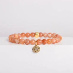 Sunstone Gemstone Bracelet – Celestial-Themed Charm, Handmade Jewellery(Sunstar Charm Sunstone Bracelet)