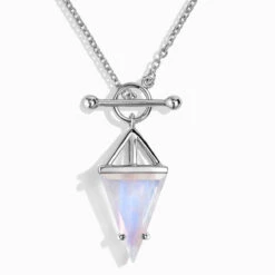 Rainbow Moonstone Lunar Empress Sterling Silver Empowerment Necklace(Lunar Empress Moonstone Necklace) -Djuna Jewelry Store t bar packshot 2