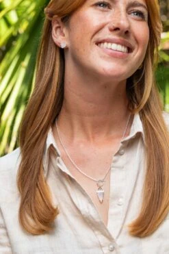 Rainbow Moonstone Lunar Empress Sterling Silver Empowerment Necklace(Lunar Empress Moonstone Necklace) -Djuna Jewelry Store t bar point portrait