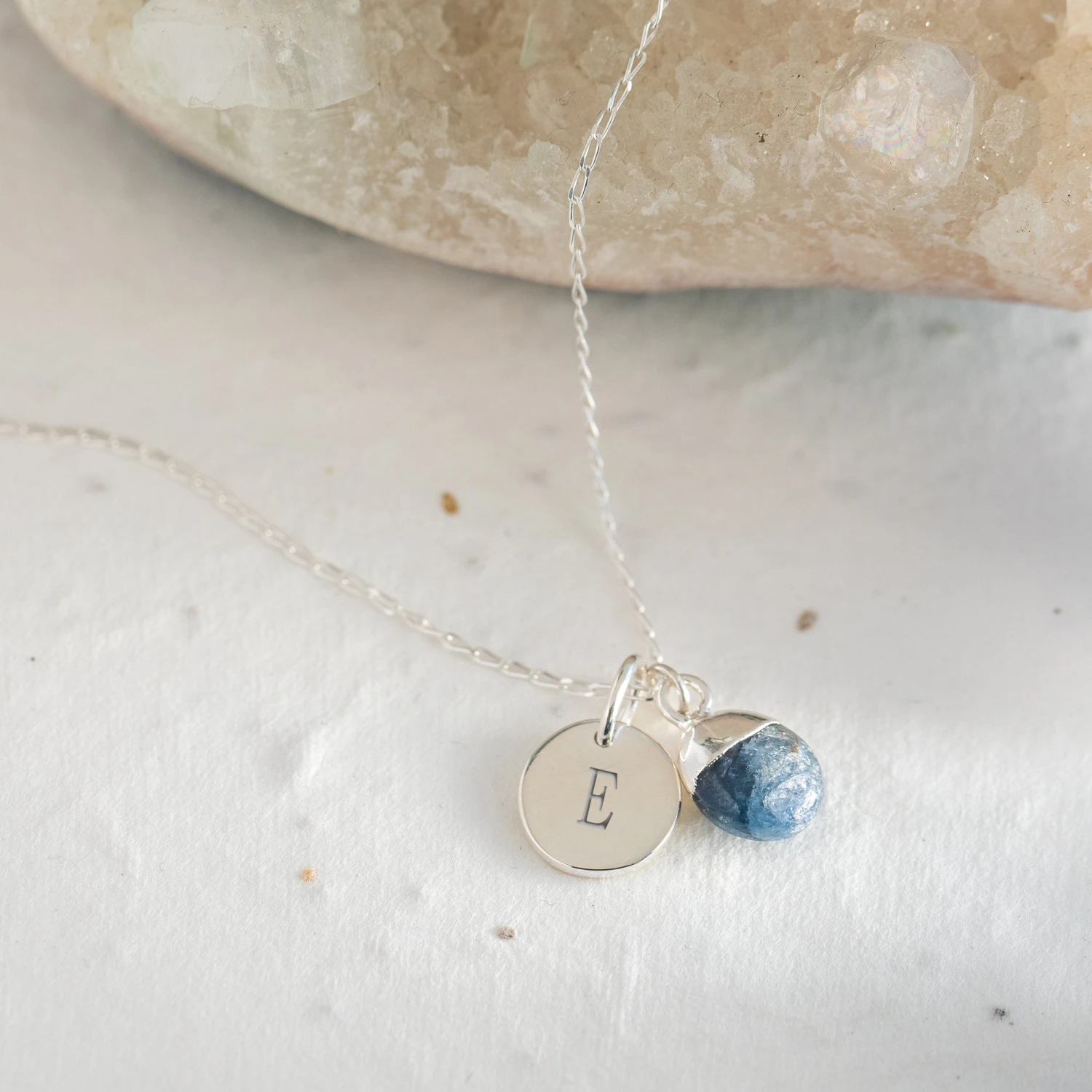 Sterling Silver Tanzanite Necklace – Teardrop Gem With Personalised Initial(Initial Teardrop Tanzanite Necklace Sterling Silver) 1 Sterling Silver Tanzanite Necklace – Teardrop Gem With Personalised Initial(Initial Teardrop Tanzanite Necklace Sterling Silver)