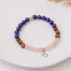 Taurus Birthstone Bracelet – Gemstones With Sterling Silver Zodiac Charm(Taurus Gemstone Duo Bracelet)