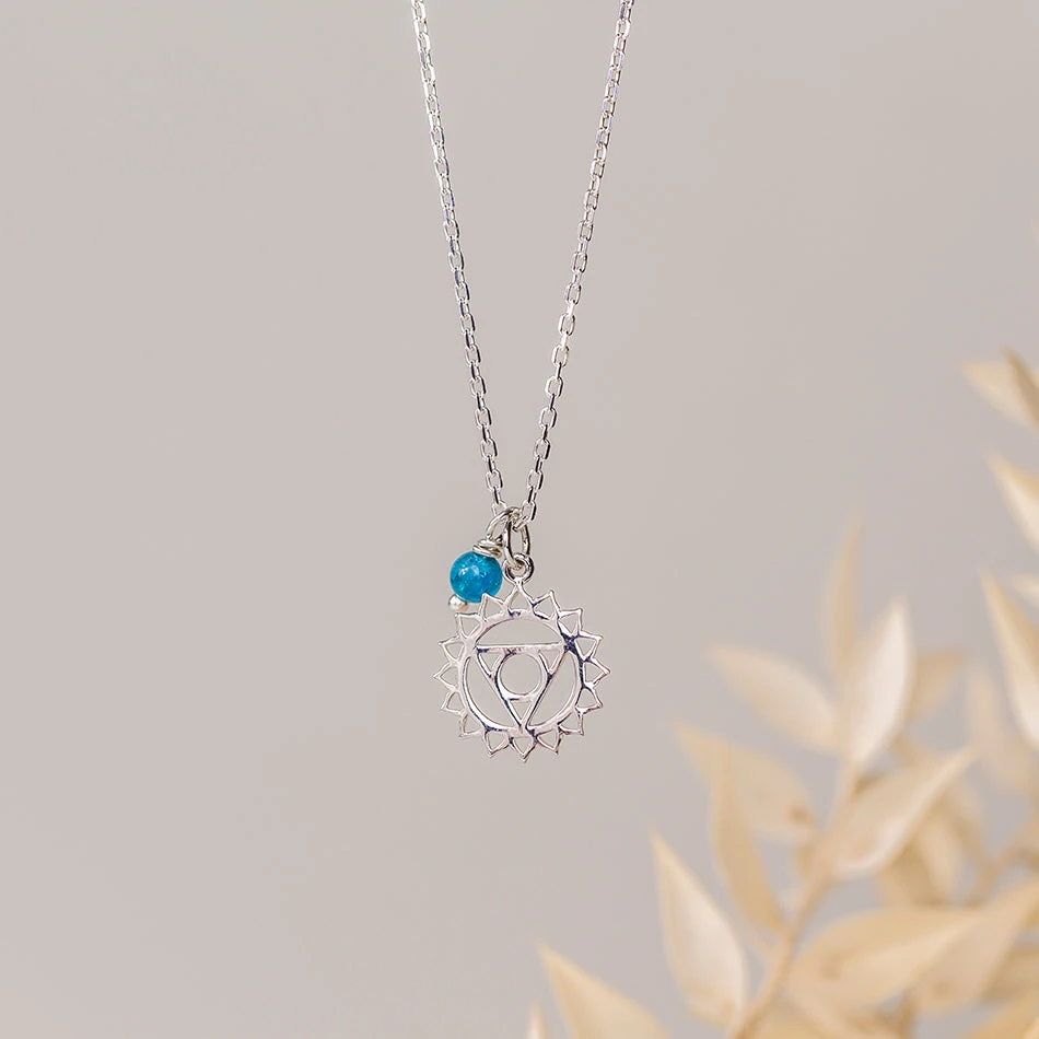 Throat Chakra Necklace - Blue Apatite Crystal Charm(Throat Chakra Necklace With Blue Apatite Charm) 2 Throat Chakra Necklace - Blue Apatite Crystal Charm(Throat Chakra Necklace With Blue Apatite Charm) - Image 2