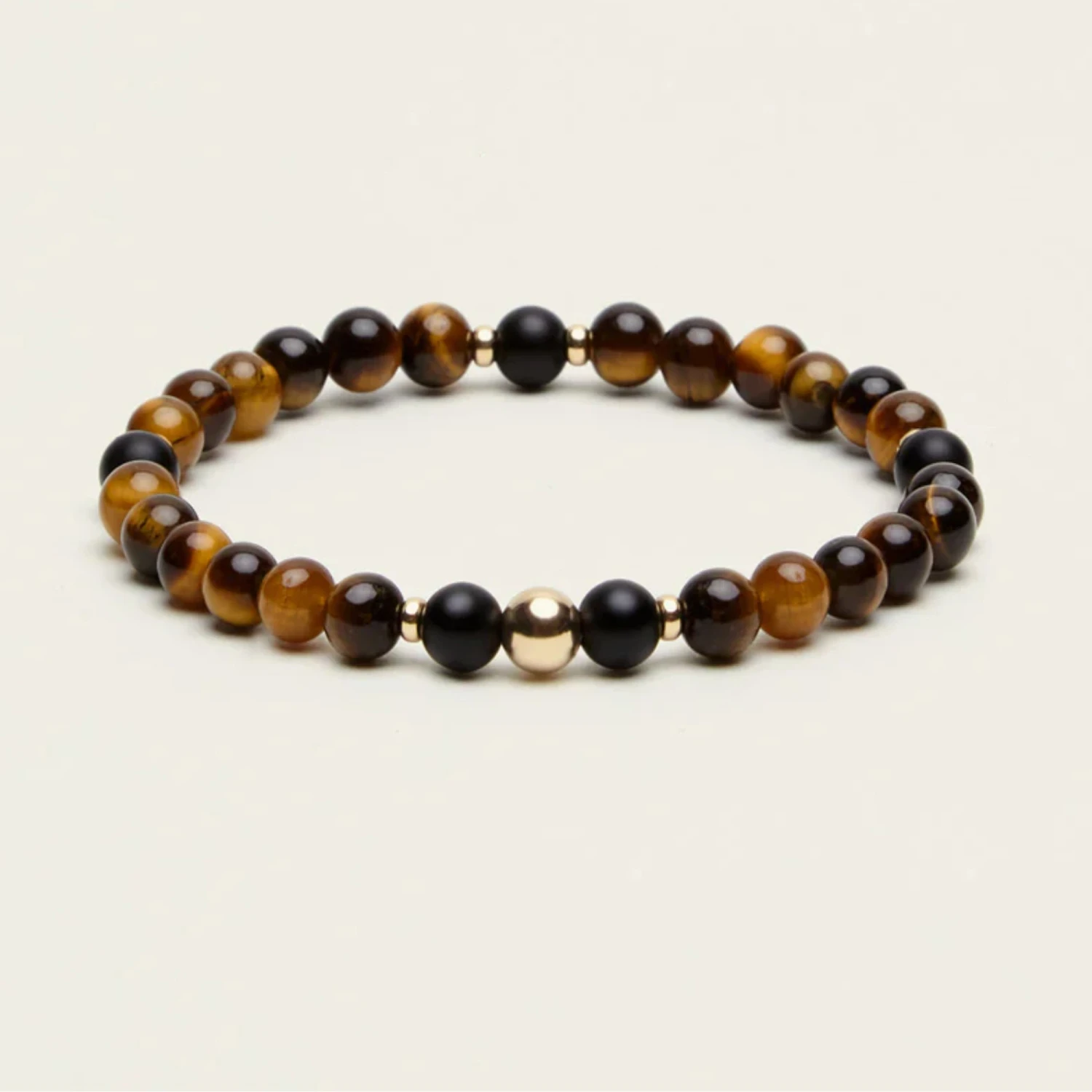 Tiger Eye & Black Tourmaline Gemstone Bracelet - 6mm Beands(Tiger Eye Black Tourmaline Gemstone Bracelet 6mm) 1 Tiger Eye & Black Tourmaline Gemstone Bracelet - 6mm Beands(Tiger Eye Black Tourmaline Gemstone Bracelet 6mm)