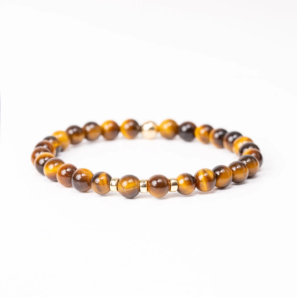 6mm Tiger's Eye Bracelet – Healing Crystal With Gold-Filled Details, Handmade Jewellery(Tiger Eye Gemstone Bracelet 6mm Beads) 3 6mm Tiger's Eye Bracelet – Healing Crystal With Gold-Filled Details, Handmade Jewellery(Tiger Eye Gemstone Bracelet 6mm Beads) - Image 3