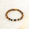 Spiritual Protection Gemstone Braceletwith Tiger's Eye And Black Tourmaline(Spiritual Protection Gemstone Bracelet 6mm)