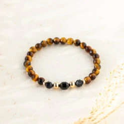Spiritual Protection Gemstone Braceletwith Tiger's Eye And Black Tourmaline(Spiritual Protection Gemstone Bracelet 6mm)