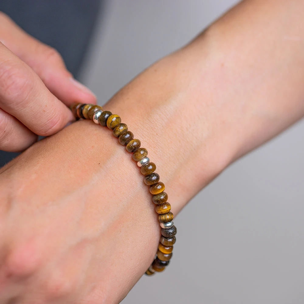Tiger's Eye Gemstone Bracelet 6mm(Tigers Eye Rondelle Gemstone Bracelet 6mm) 1 Tiger's Eye Gemstone Bracelet 6mm(Tigers Eye Rondelle Gemstone Bracelet 6mm)