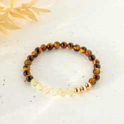 Radiant Strength Tiger's Eye And Citrine Gemstone Bracelet 6mm(Gordana Gemstone Bracelet 6mm)