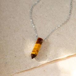 Tiger’s Eye Point Pendant Necklace – Healing Crystal Jewellery For Courage & Motivation(Tigers Eye Single Point Pendant Courage And Drive) 5 Tiger’s Eye Point Pendant Necklace – Healing Crystal Jewellery For Courage & Motivation(Tigers Eye Single Point Pendant Courage And Drive) -Djuna Jewelry Store tigers eye necklace 3