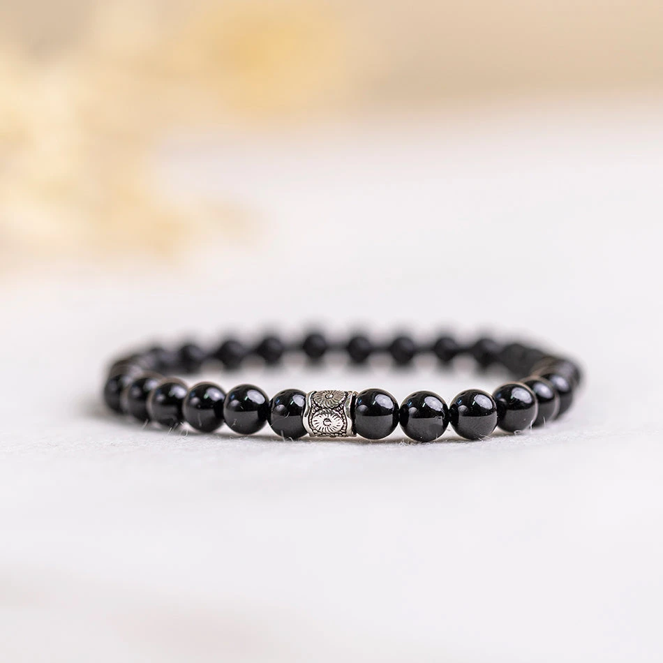 Black Tourmaline Gemstone Bracelet 6mm(Black Agate Energy Bracelet) 1 Black Tourmaline Gemstone Bracelet 6mm(Black Agate Energy Bracelet)
