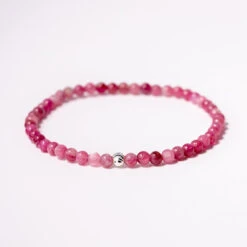 Pink Tourmaline Gemstone Bracelet 4mm(Pink Tourmaline Healing Bracelet) 8 Pink Tourmaline Gemstone Bracelet 4mm(Pink Tourmaline Healing Bracelet) -Djuna Jewelry Store tourmaline bracelet 4mm