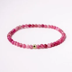 Pink Tourmaline Gemstone Bracelet 4mm(Pink Tourmaline Healing Bracelet)