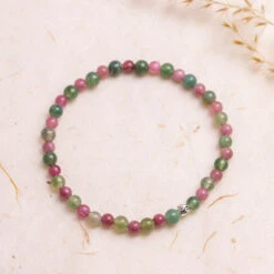 Tourmaline And Moss Agate Gemstone Bracelet 4mm(Tourmaline And Moss Agate Gemstone Bracelet)