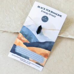 Black Tourmaline Double Point Pendant Necklace – Protection Crystal Jewellery For Energy Shielding(Black Tourmaline Double Point Pendant Energy Shield)