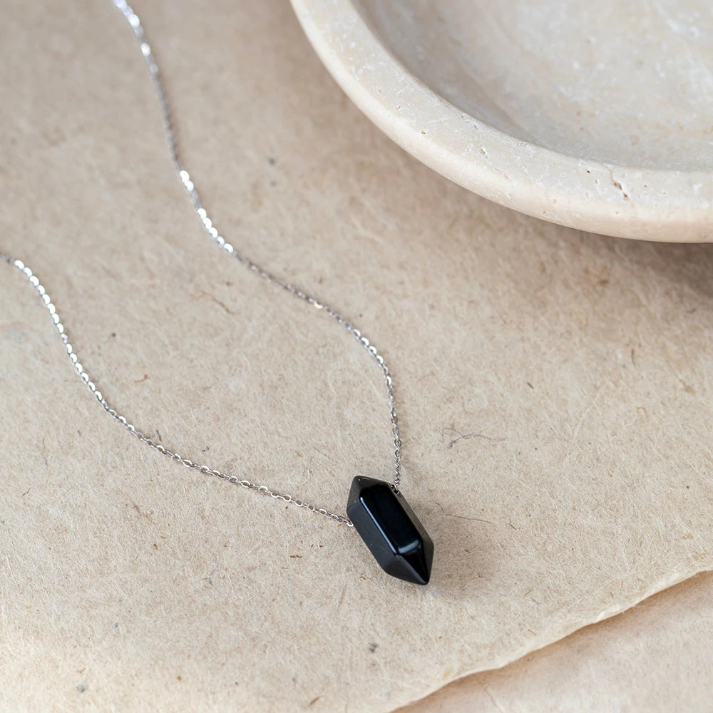 Black Tourmaline Double Point Pendant Necklace – Protection Crystal Jewellery For Energy Shielding(Black Tourmaline Double Point Pendant Energy Shield) 3 Black Tourmaline Double Point Pendant Necklace – Protection Crystal Jewellery For Energy Shielding(Black Tourmaline Double Point Pendant Energy Shield) - Image 3