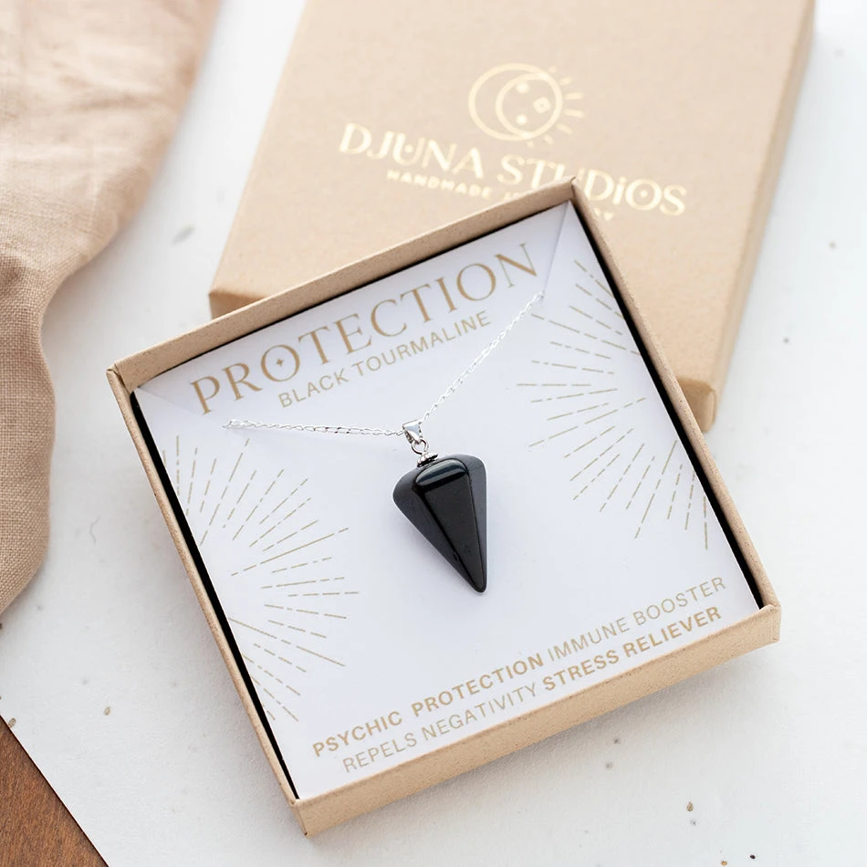 Black Tourmaline Pendulum Necklace For Protection(Black Tourmaline Pendulum Necklace For Protection) 1 Black Tourmaline Pendulum Necklace For Protection(Black Tourmaline Pendulum Necklace For Protection)