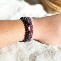 Black Tourmaline Healing Bracelet 4mm(Black Tourmaline Healing Bracelet) -Djuna Jewelry Store tourmaline stack