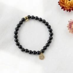 Black Tourmaline Gemstone Bracelet – Celestial-Themed Charm, Handmade Jewellery(Sunstar Charm Black Tourmaline Bracelet) 9 Black Tourmaline Gemstone Bracelet – Celestial-Themed Charm, Handmade Jewellery(Sunstar Charm Black Tourmaline Bracelet) -Djuna Jewelry Store tourmaline sunstar 3