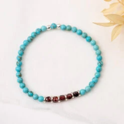 Sparkling Joy Gemstone Bracelet 4mm With Garnet And Turquoise Beads(Sparkling Joy Gemstone Bracelet 4mm) 5 Sparkling Joy Gemstone Bracelet 4mm With Garnet And Turquoise Beads(Sparkling Joy Gemstone Bracelet 4mm) -Djuna Jewelry Store turquoise garnet bracelet 1
