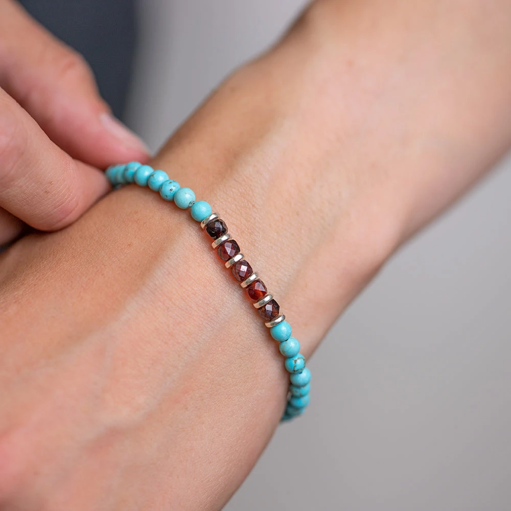 Sparkling Joy Gemstone Bracelet 4mm With Garnet And Turquoise Beads(Sparkling Joy Gemstone Bracelet 4mm) 1 Sparkling Joy Gemstone Bracelet 4mm With Garnet And Turquoise Beads(Sparkling Joy Gemstone Bracelet 4mm)