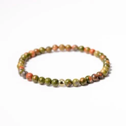Unakite Gemstone Bracelet 4mm(Unakite Gemstone Bracelet 4mm) -Djuna Jewelry Store unakite 4mm gold