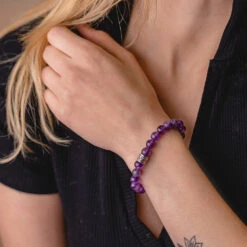 Amethyst Gemstone Bracelet - 8mm For Clarity And Peace(Amethyst Gemstone Bracelet 8mm) -Djuna Jewelry Store wear amethuyst