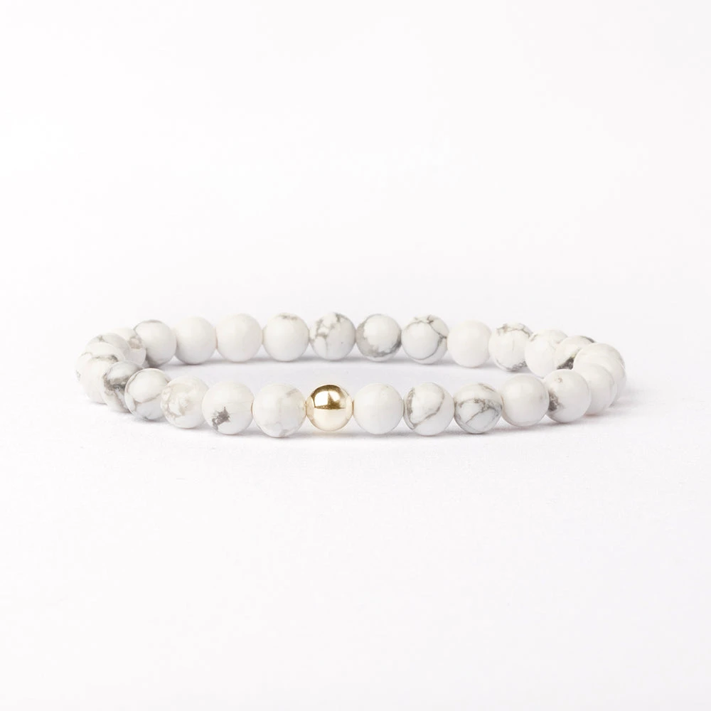 White Howlite Beaded Bracelet – Essential 6mm Gemstone Healing Crystal Jewellery(White Howlite Essential Bracelet 6mm) 5 White Howlite Beaded Bracelet – Essential 6mm Gemstone Healing Crystal Jewellery(White Howlite Essential Bracelet 6mm) - Image 5