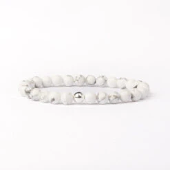 White Howlite Beaded Bracelet β Essential 6mm Gemstone Healing Crystal Jewellery(White Howlite Essential Bracelet 6mm)