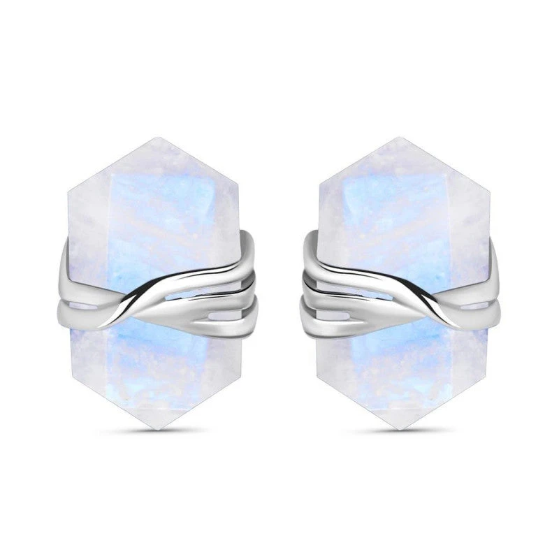 Rainbow Moonstone Pencil Point Stud Earrings Sterling Silver(Rainbow Moonstone Pencil Point Studs) 5 Rainbow Moonstone Pencil Point Stud Earrings Sterling Silver(Rainbow Moonstone Pencil Point Studs) - Image 5